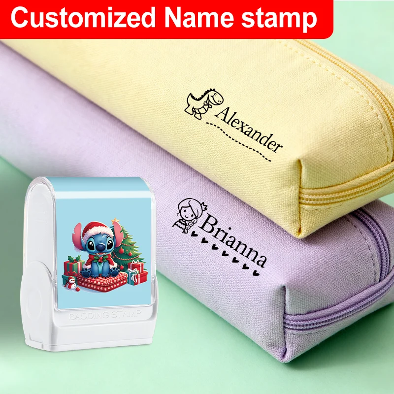 

Рождественский штамп Disney Stitch на заказ, модная водонепроницаемая самокрасочная печать для праздничного подарка, идеально подходит для повседневного использования