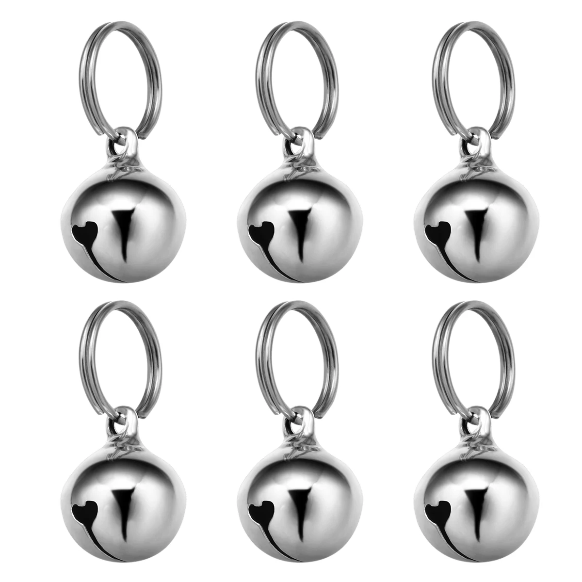 Cloches pendentif en cuivre pour animaux de compagnie, colliers en argent, accessoires de collier, articles décoratifs, 6 pièces, 16mm