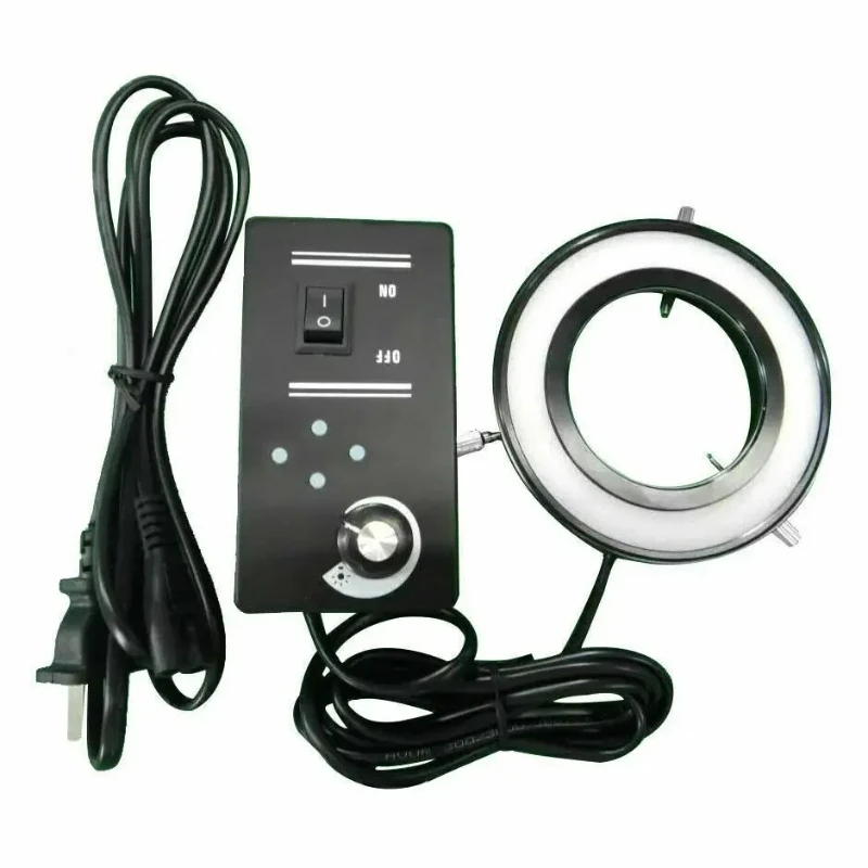 72mm Inner Diameter Microscope LED Ring Light Source 144 pcs LED Lamp Four Zones Adjustable Industrial Illuminator