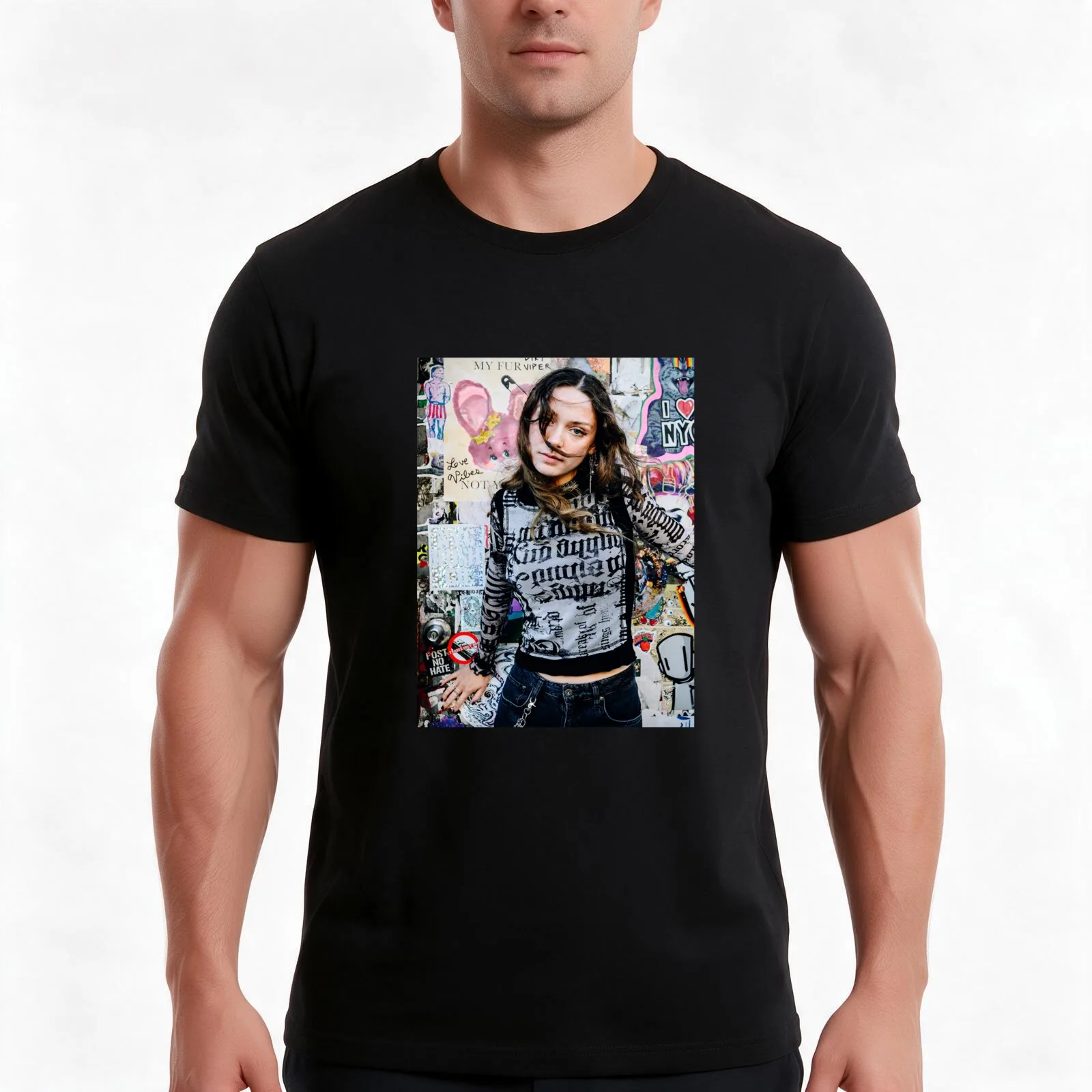 Holly Humberstone T-Shirt, Summer Casual Cotton Tee, Oversized Streetwear Tops, Vintage Graphic Print, Loose Fit Short Sleeve