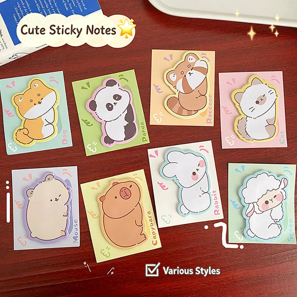 5 random cute cartoon sticky notes for students, stationery, notes, messages, notebooks, notes, and stickers