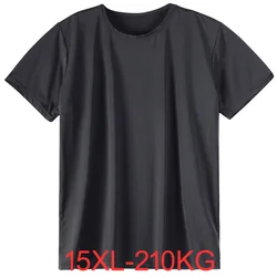 Summer plus size T Shirt 15XL 14XL men's ice casual Solid short-sleeved loose Short sleeve body shirt top 10XL Quick dry 210KG