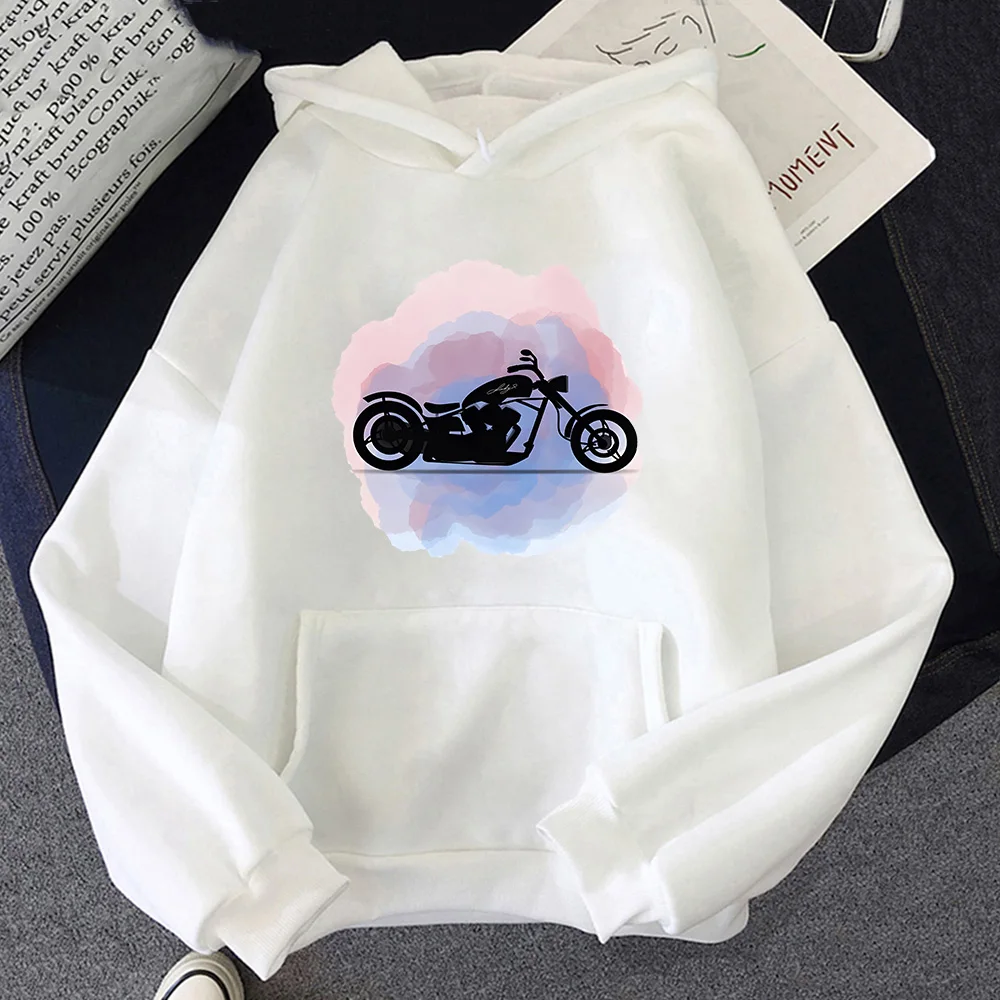 Motorcycle Hoodies Unisex Hooded Retro Sweatshirt with Pocket Cartoon Casual Clothing Sudaderas Con Capucha Fleece Pullovers