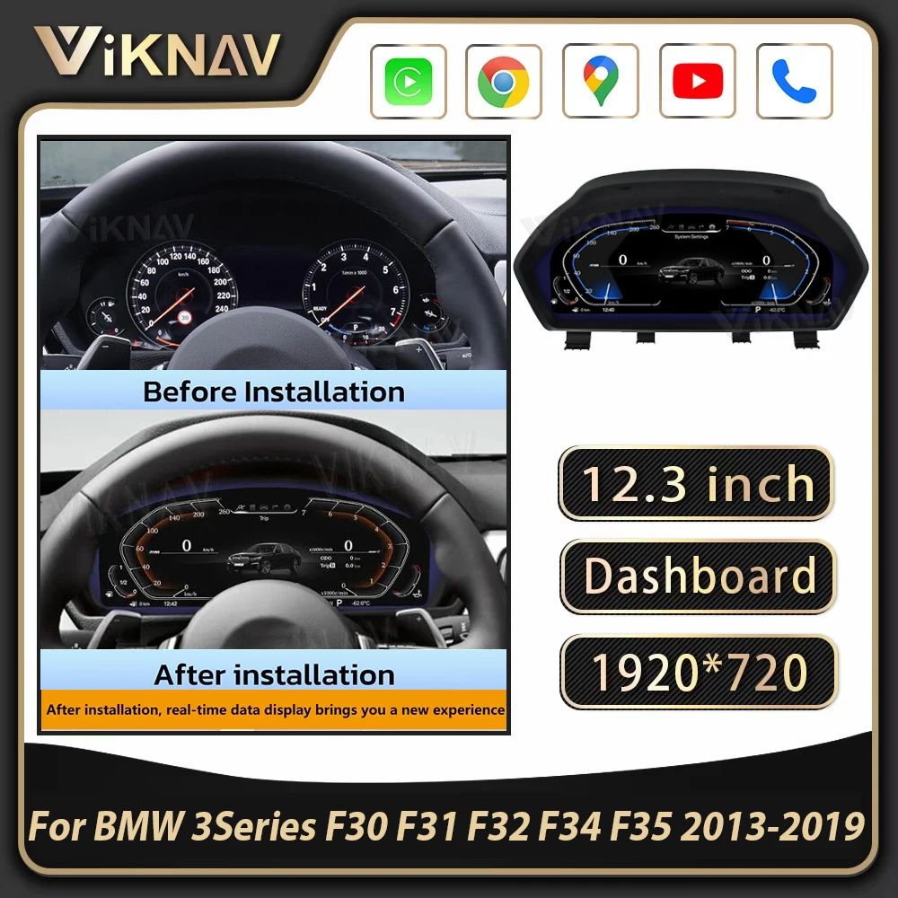 For BMW 3Series F30 F31 F32 F34 F35 2013-2019 Car Digital Cluster Instrument Smart Vehicle Speedometer Dashboard Virtual Display