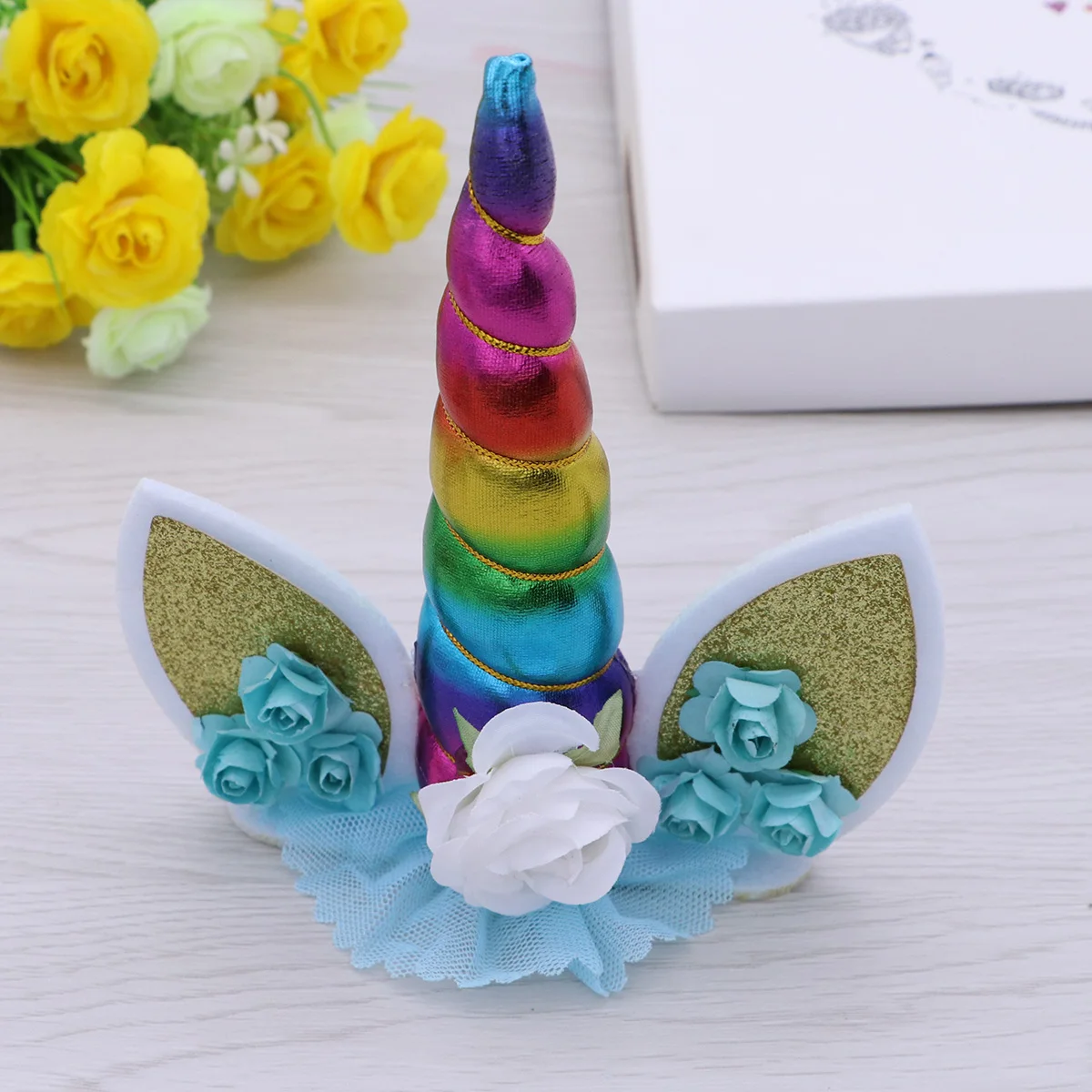 

Unicorn Cake Picks Party Unicorn Topper Decor Birthday Party Supplies Premium Material Silk Flower Elegant Shape