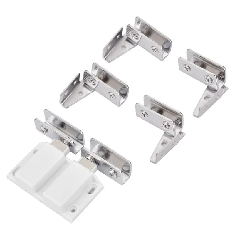 Universal Side-Mounted No-Hole Glass Hinge Top & Bottom Clamping for Pet Cabinet Display Cabinet Wine Case - Glass Clamp