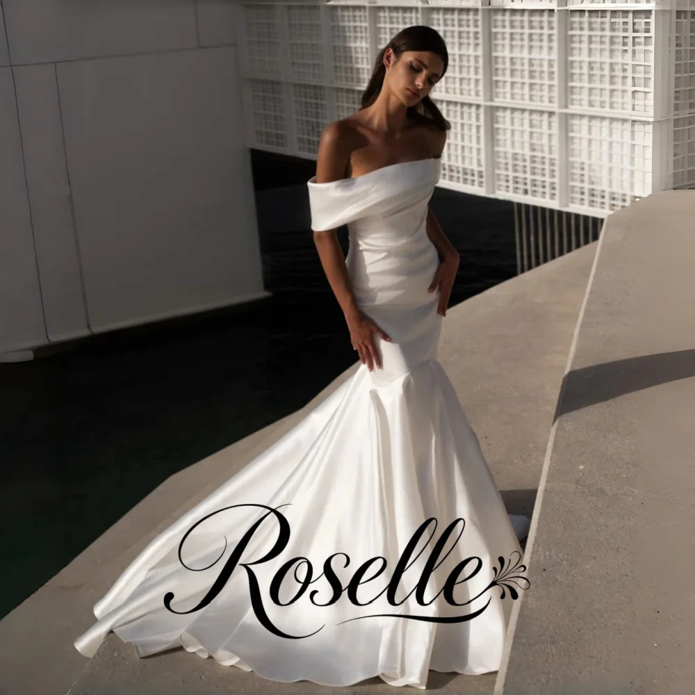 ROSELLE Strapless Off The Shoulder Mermaid Elegant Wedding Dress Open Back Sweep Train 2026 Bridal Customized свадебное платье