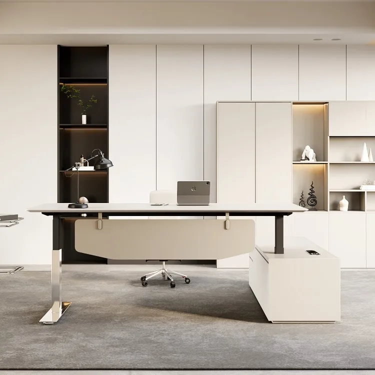 [New Products In 2026] High-end Office Boss Table, Light Luxury, High-end Sense, Young Designer Model, Manager Supervisor Table