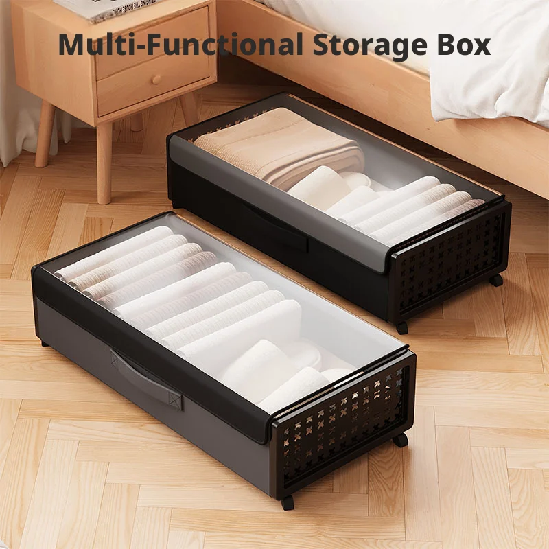 Under Bed Storage with Wheels Storage Containers with Lids Shoes Storage Organizer Bins Rolling Underbed Storage for Clothes