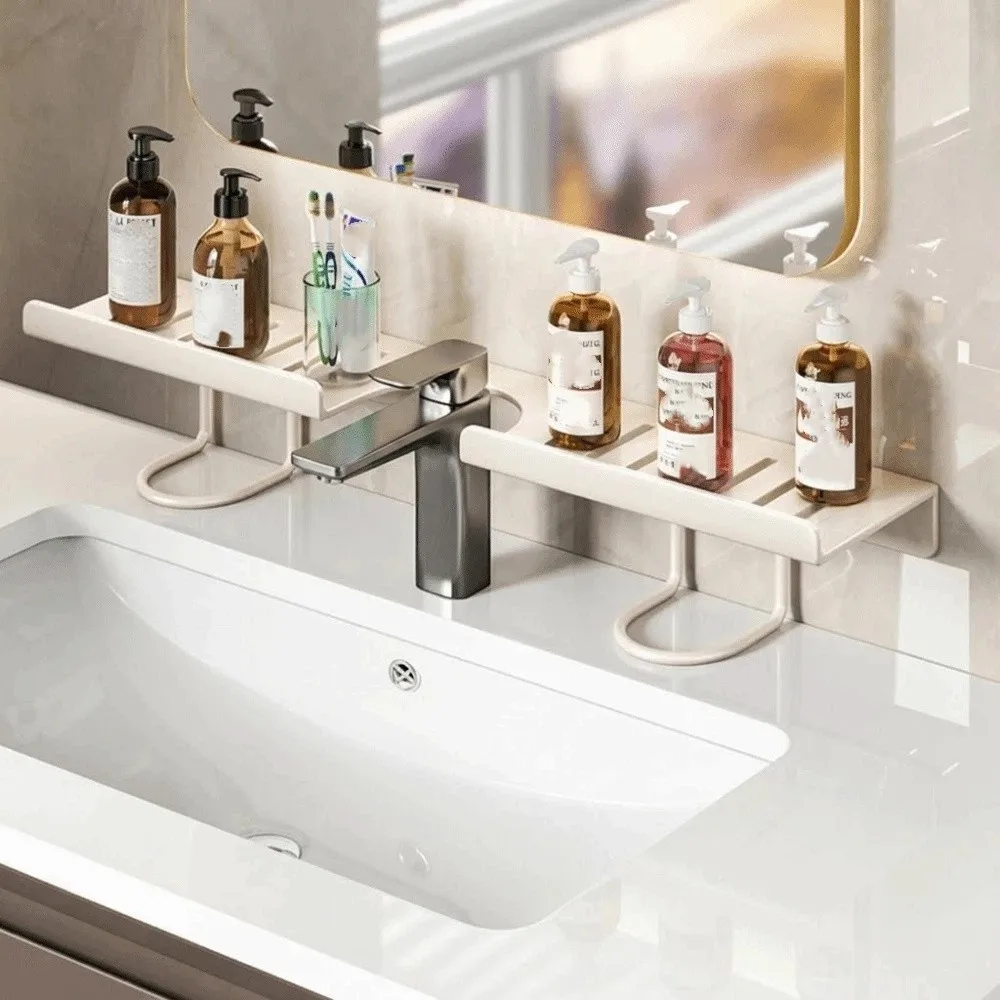 

Mesh Bathroom Storage Rack Universal Simple Faucet Storage Shelf No-Drill Water Drainage Multifunctional Storage Rack