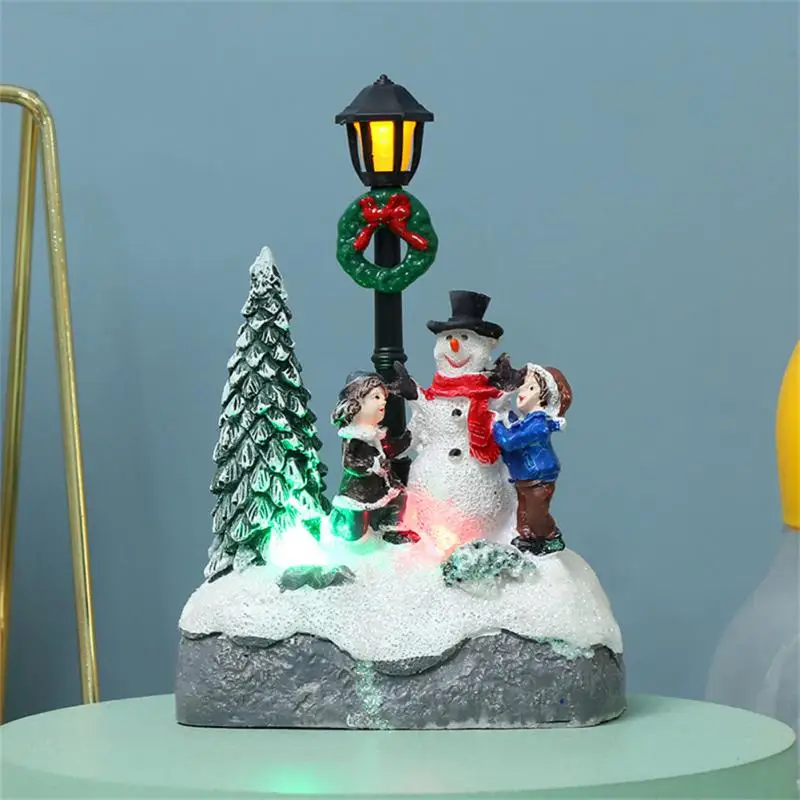 Christmas Village Scene Christmas Village with Movement and Light Miniature Lamp with Light Christmas Decoration Miniature Chara