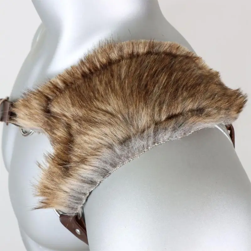 39BD Furry skórzana tarcza na ramię w klatce piersiowej średniowieczny kostium dla mężczyzn Halloween
