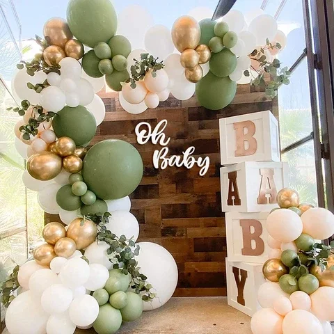 

Green Balloon Garland Arch Chain Jungle Safari Birthday Wedding Party Decor Kids Latex Ballon Garland Baby Shower Party