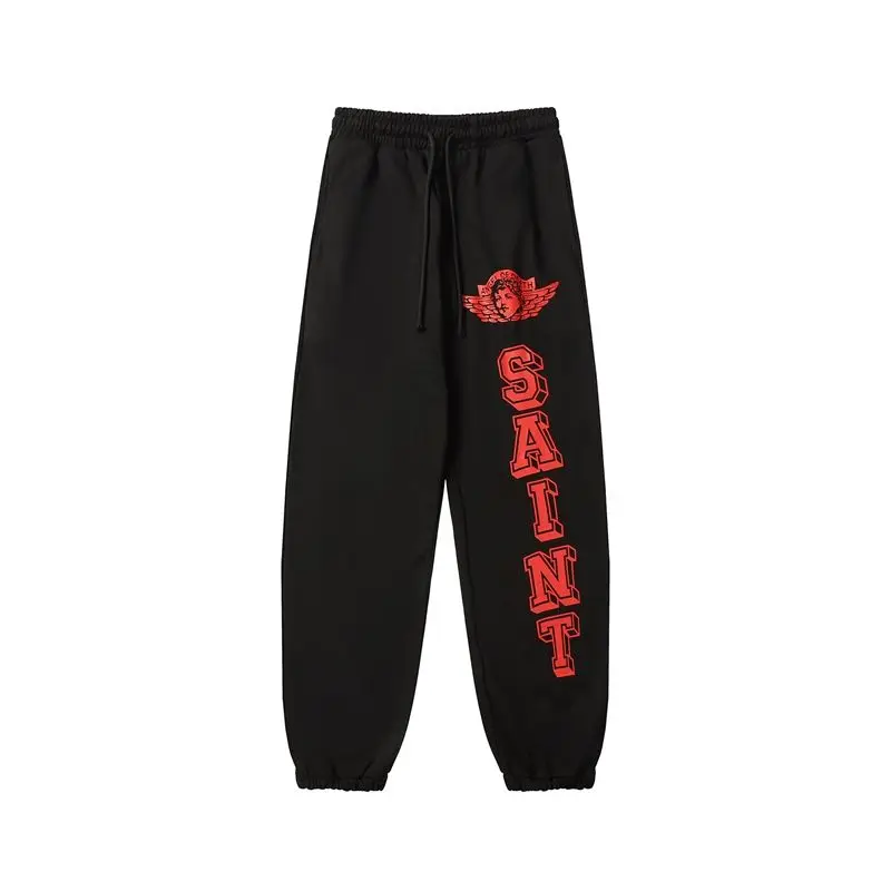 European and American Trendy Brand High Version Saint Michael Pure Cotton Sweatpants Spring and Autumn Casual Loose Tied Feet