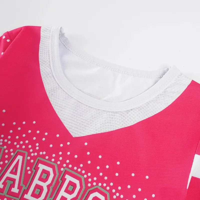 Filme zumbis addison cosplay trajes crianças meninas cheerleader topos e saia com flor bola roupas para festa de halloween