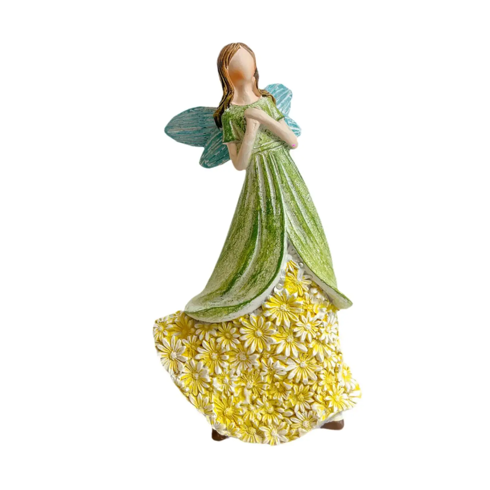 Resin Angel Wings Fairy Figurine Character Statue for Luxury Home Decoration Miniature Objects