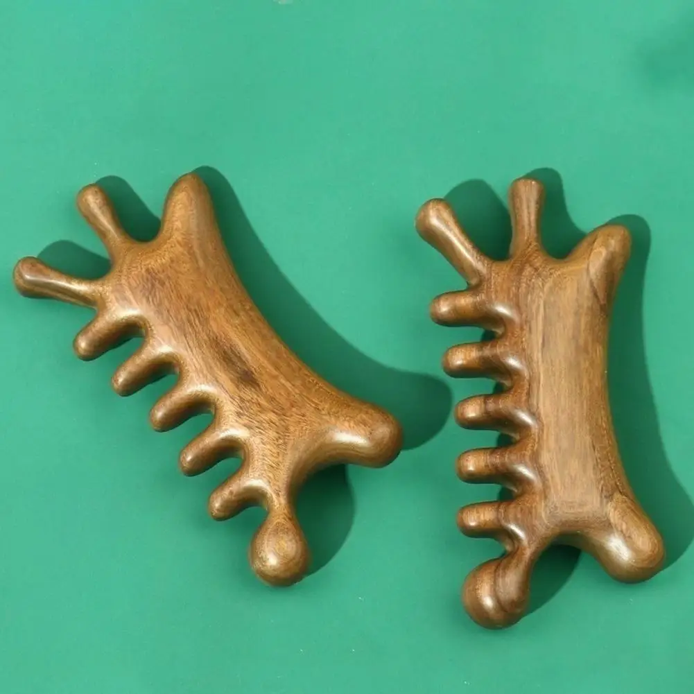 

Массажная расческа Meridian с пятью зубьями, без ручек, китайская кровообразная сандаловая древесина, расческа Meridian для кожи головы, иглоукалывающая расческа для головы I6K8