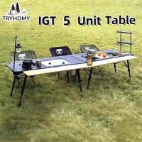 Camping IGT Table igt 5 Unit Table Lightweight Aluminum Alloy Table Ultralight Folding Camping Desk Picnic Tactical IGT Desk