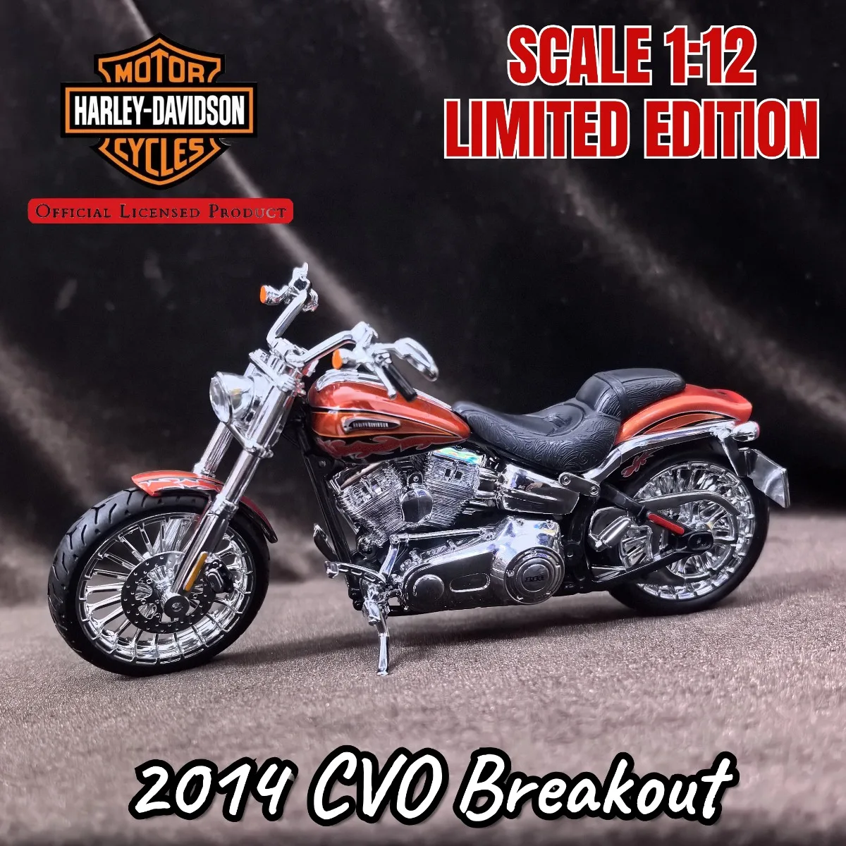 

Лимитированная масштаб 1:12 HD 2014, CVO Breakout, мини-модель мотоцикла, реплика автомобиля, миниатюрная фигурка, детский рождественский подарок, игрушка
