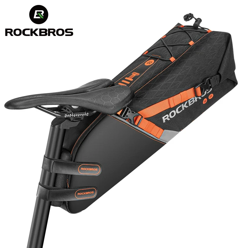 Bolsa de Sillín para Bicicleta ROCKBROS, Bolsa Delantera para Cuadro, Bolsa Trasera Impermeable, Bolsa Combinada para Bicicleta de Montaña y Carretera, Accesorios de Ciclismo para Viajes