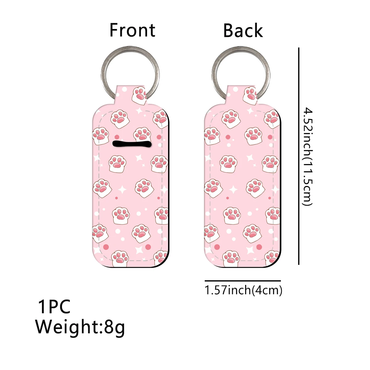 Cute Dog Cat Paw Print Keyring Clip On Lipstick Holder Women Girls Trendy Lip Balm Key Chain Bag Charms Travel Accessories Gifts