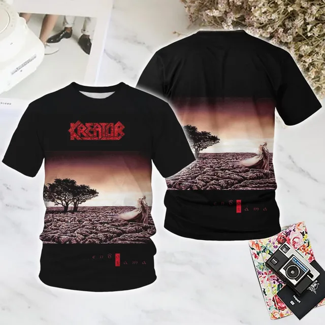 Popular Rock Kreator 3D Print T-Shirts Men's Women Short Sleeve Round Neck T Shirt Harajuku Y2K Hip Hop Top Tees Unisex Clothing view 2