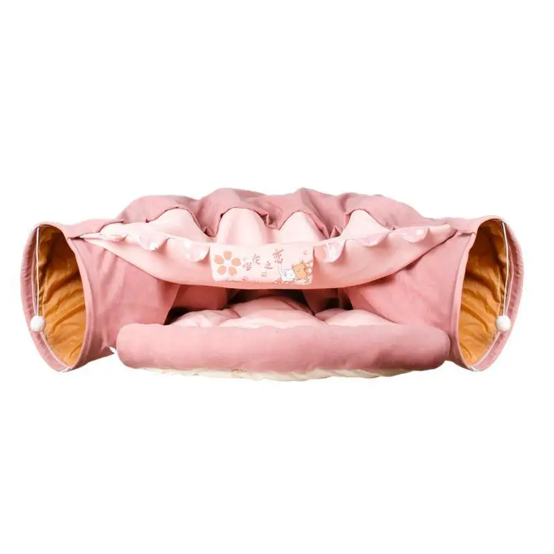 Pet Products Collapsible Cat Tunnels Four Seasons Rolling Ground Toy Cat Bed folding shell Nest