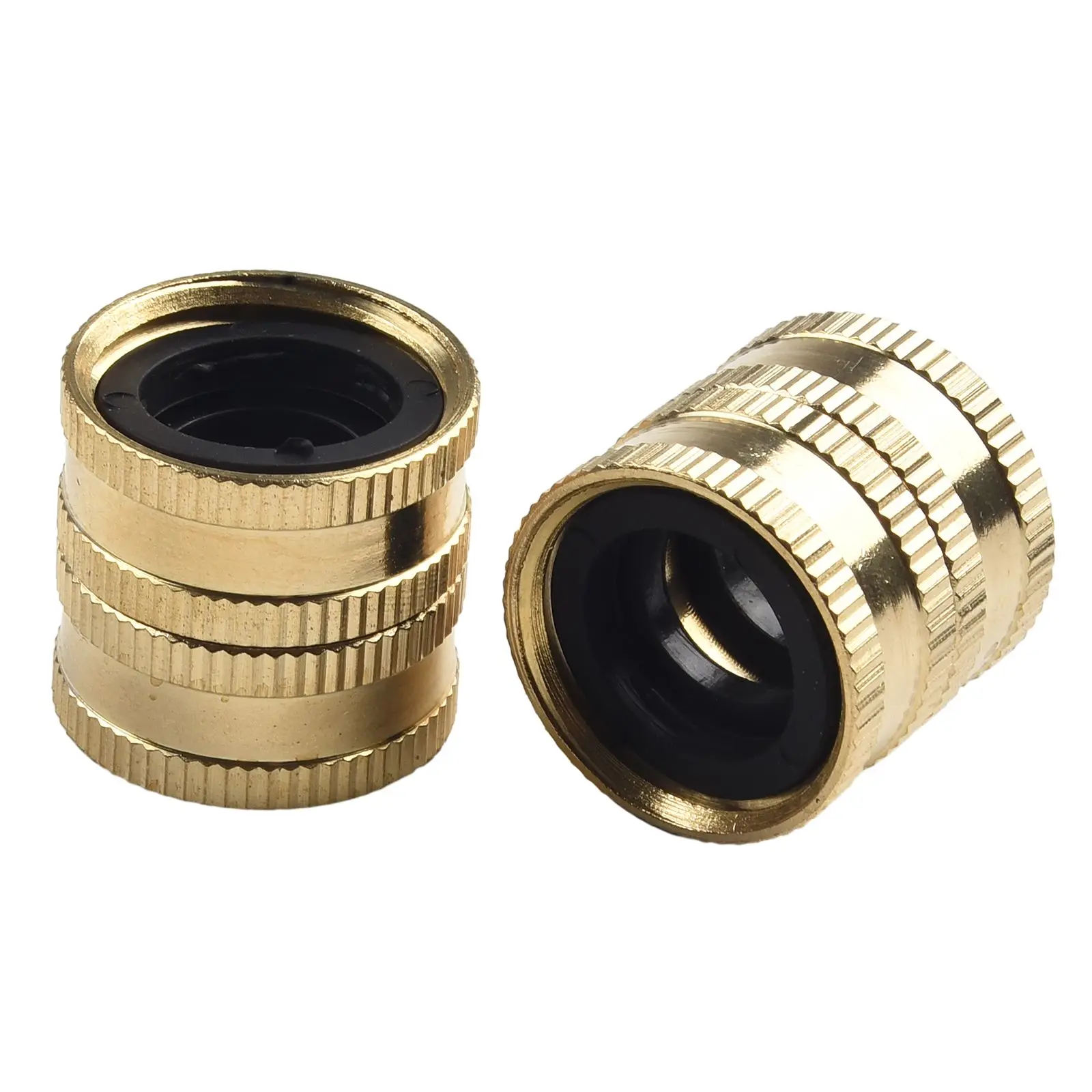 1/2pcs Water Hose Adapter Solid Brass Female To Female 3/4 Inch Garden Hose Connecter Gardening Household Faucet Accessories