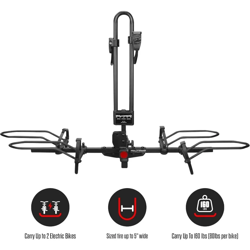 E-Bikes up to 80 lbs Each - Premium Electric Bike Rack for RV, Fifth Wheel, Flat Towed Vehicle - Durable for Standard