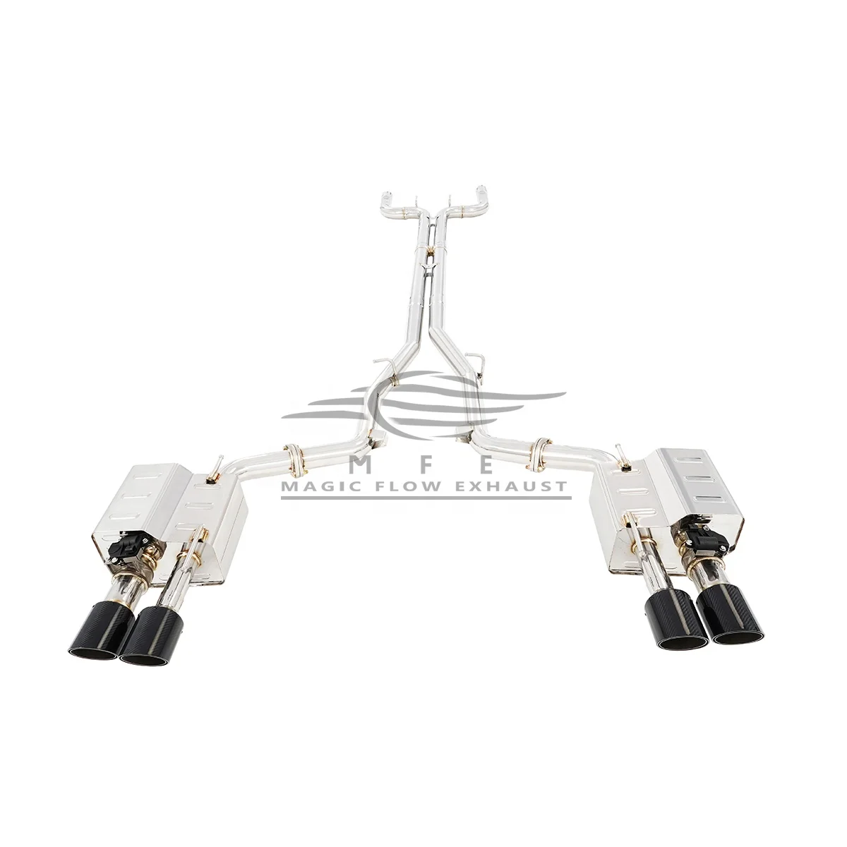 

Глушитель выхлопной трубы Plug & Play с клапаном для Maserati Quattroporte 3.0T 2014-настоящее время Catback с наконечниками выхлопной трубы из углеродного волокна