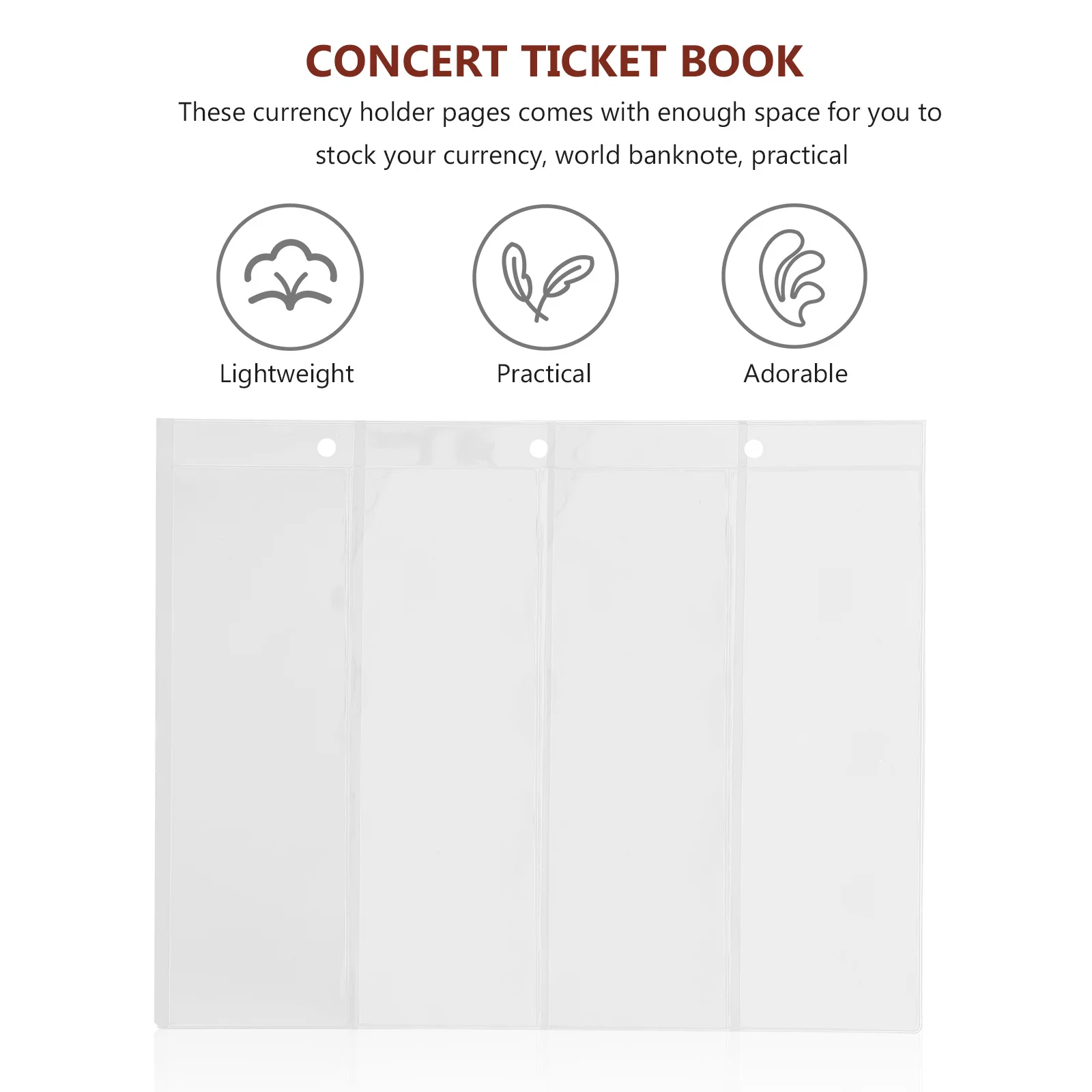 

Collection Album Pages Clear Stamp Covers Small Lightweight Banknote Holders Portable Money Organizer Display Book