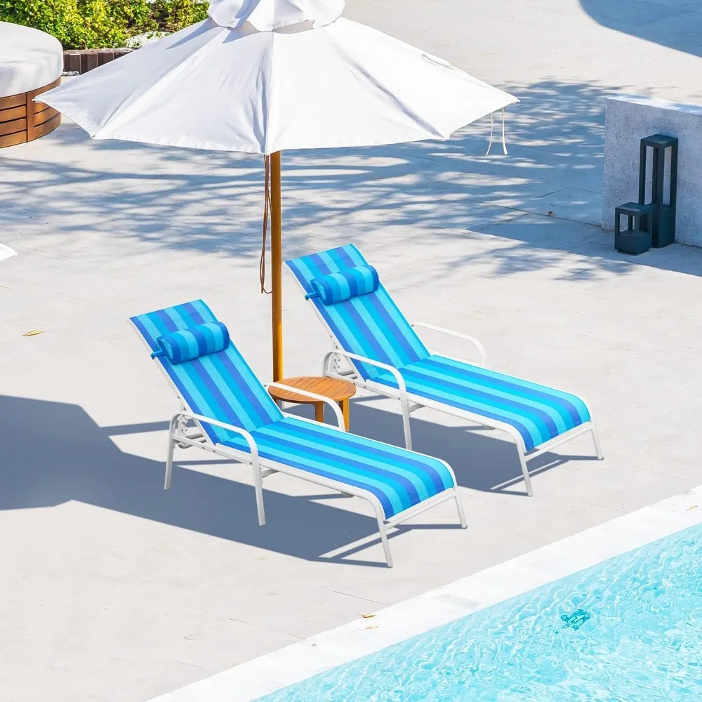 

Patio Chaise Lounge, Set of 2 Outdoor Lounge Chairs for Beach, Pool, Sunbathing – Lawn Lounger Recliner Chair for Outside Tannin