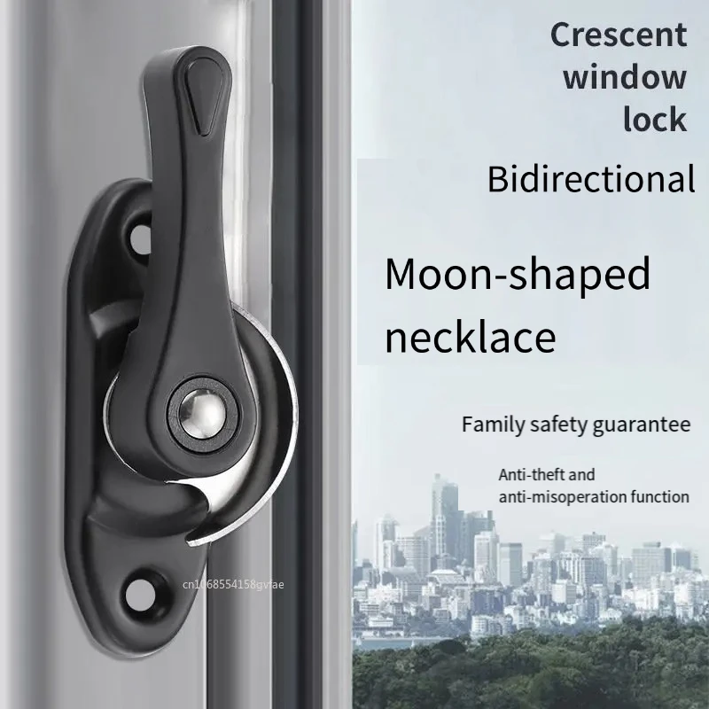 Crescent Lock With Hook Sliding Window Lock Children's Sliding Doors And Windows Lock Hardware Child Safety Window Lock Buckle