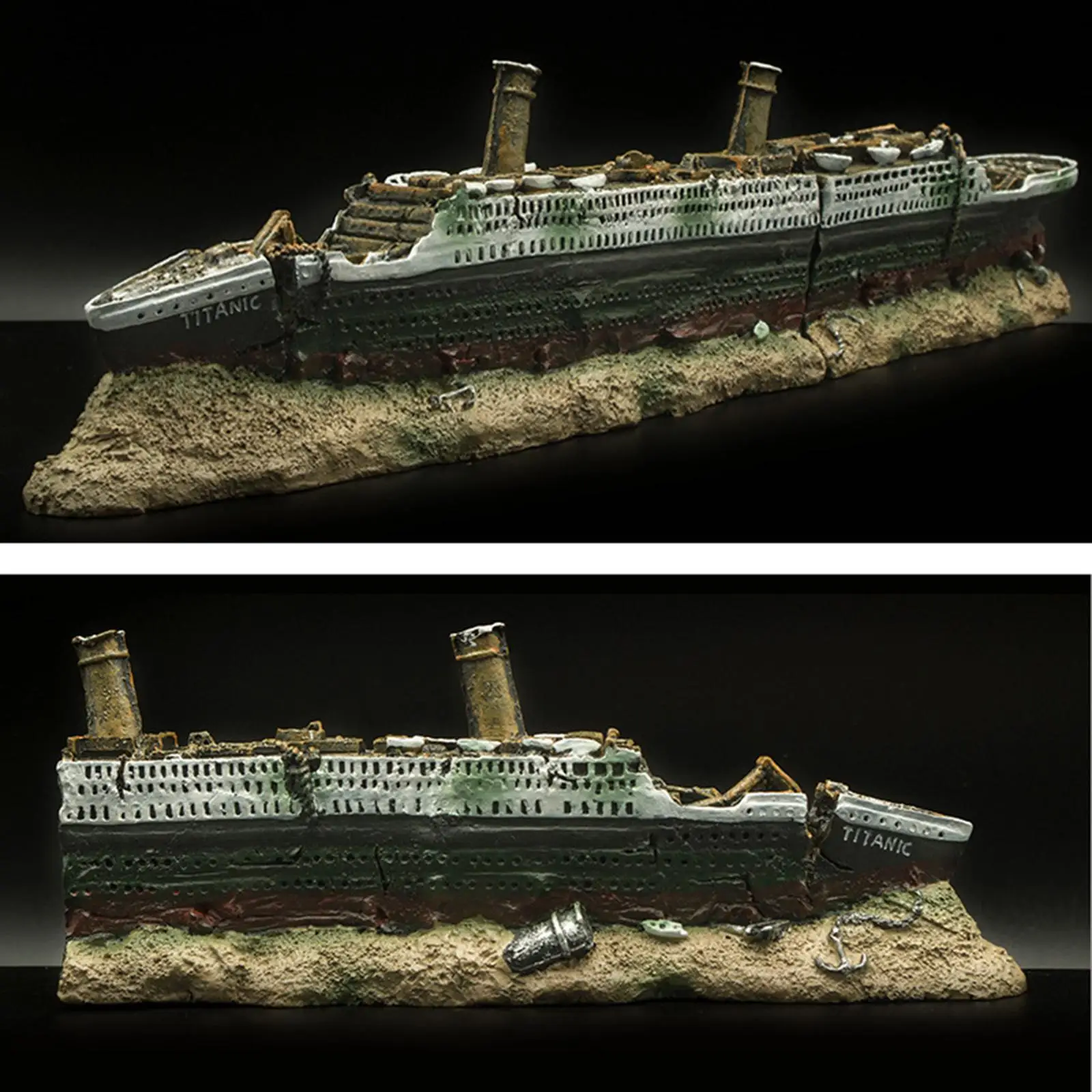 Aquarium Titanic Ornament Landscaping Decorations 38x6x9cm