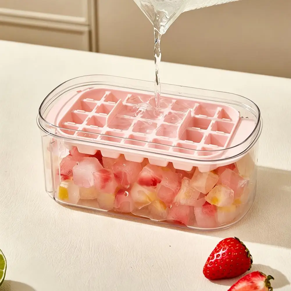 Two-in-one Ice Maker Easy Release Ice Tray Pig-shaped Ice Cube Tray with Lid Leak-proof Plastic Mold for Freezer for Home