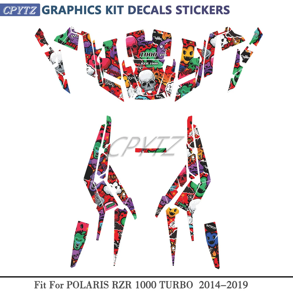 Fit For POLARIS RZR 1000 TURBO 2 Door 2014-2019 Polaris RZR 1000 Turbo Graphics Kits GRAPHICS Decals