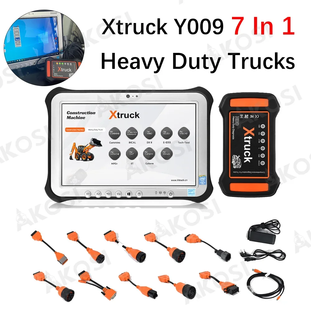 

Heavy Duty Truck OBD2 Scanner Adapter Full Function Diagnosis Tools Xtruck HDD Y009 Support Multi-language/Brands+ FZG1 Tablet