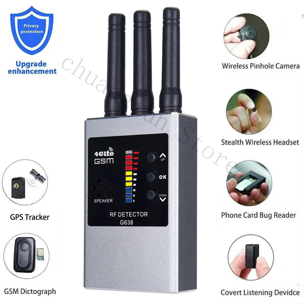 Radio RF Signal Detector Wifi Hidden Camera Finder Anti-Spy Listen Sweeper Cell Phone Bugs Wireless Listening Device GPS Tracker