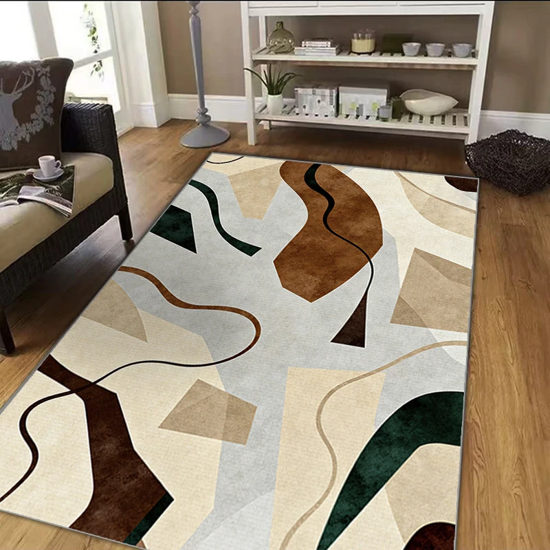 VIKAMA Luxury Geometry Crystal Carpet Home Living Room Bedroom Sofa Coffee Table Rug and Home Anti-Slip Floor Mat Decoration