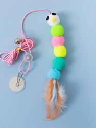 Fun simulation of mouse and cat toys, cat, kitten, rope, mouse, caterpillar, interactive toy, telescopic hanging door, pet toy