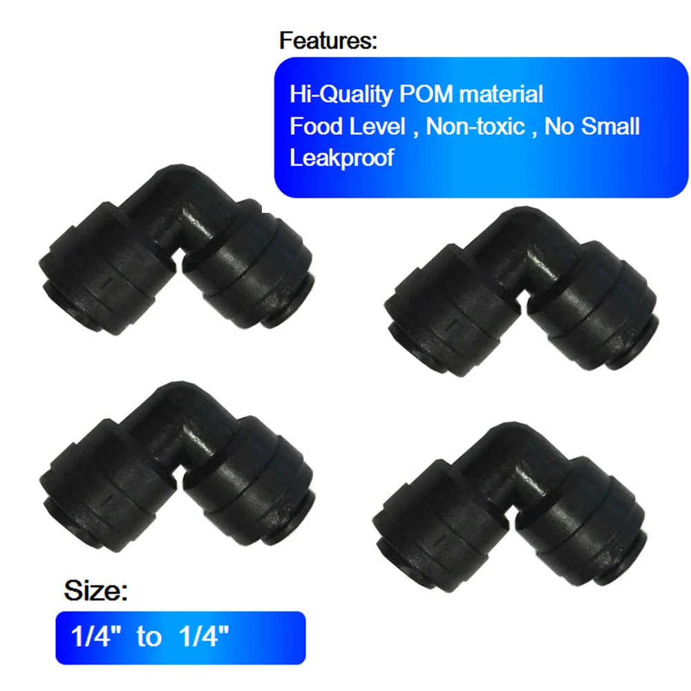 

10PCS Elbow Quick Connector Coupling Fitting 1/4" OD Hose leak-proof BSP Reverse Osmosis System Plastic Pipe Connector