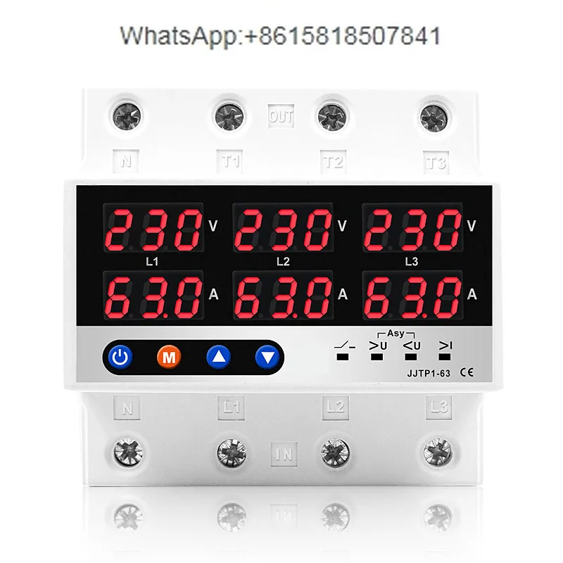 

Three-phase four-wire over and under voltage protector 63A/100A limited viewership of AC220V