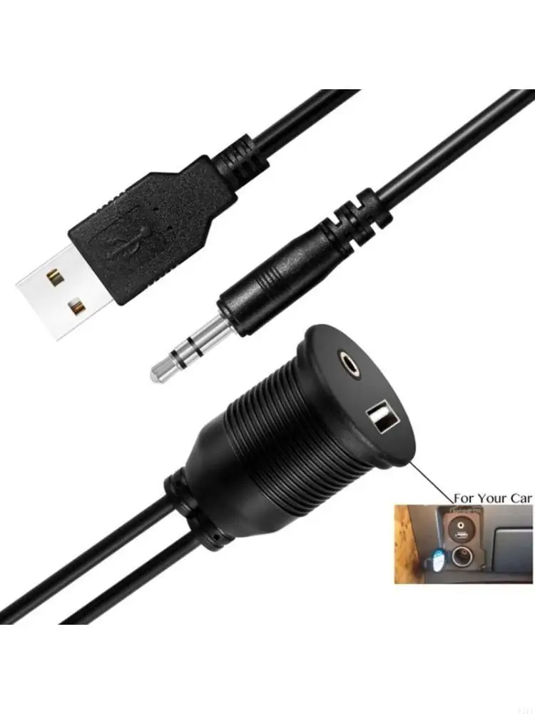 E1PF Reliable USB and 3.5mm Cable for Vehicle Connectivity Seamless Integration