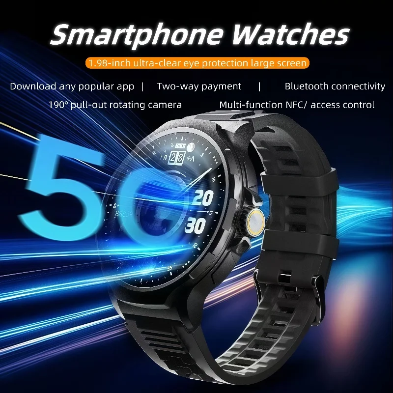 

GT100 4G Simcard Android System 180° Rotary camera IP67 Waterproof Clock GPS WIFI 128GB Rom