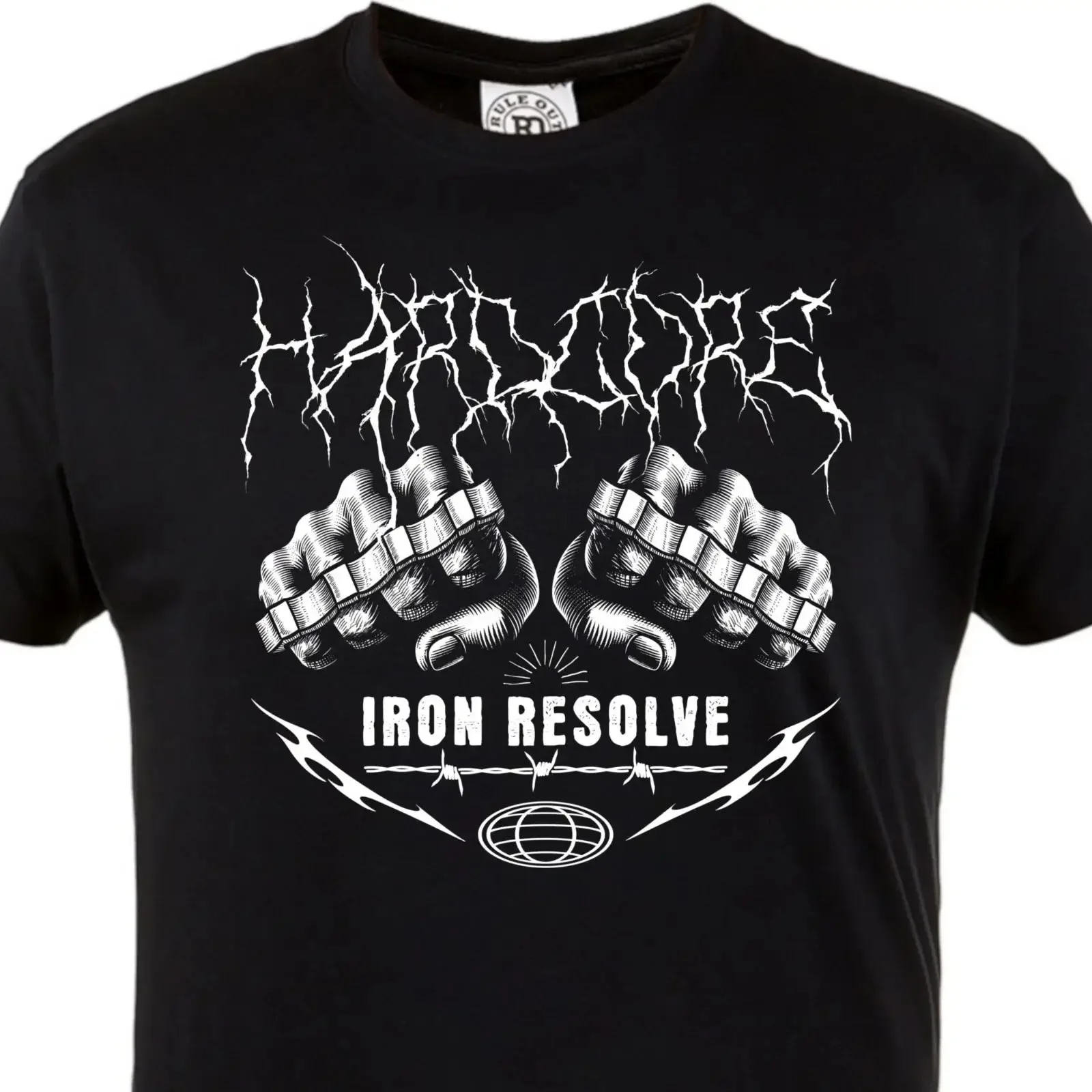 Hardcore Boxing T Shirt Mens Iron Resolve Knuckle Fighter Gym Streetwear vintage Washed Unisex Slightly Stretched Breathable