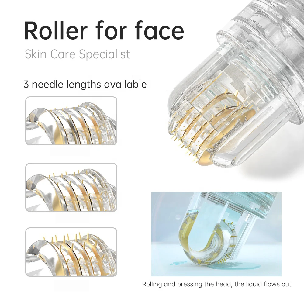 Hydra Roller-Rodillo de microagujas de titanio, dispositivo de cuidado de la piel para uso doméstico, aplicador de suero para labios, cara, cejas,