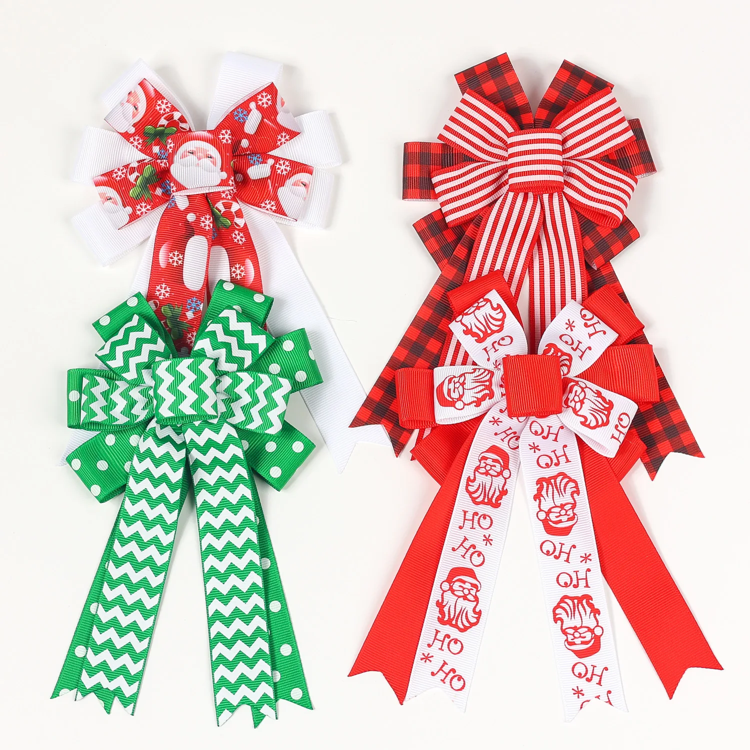 20 PCS/Lot, Christmas Printed Grosgrain Ribbon Hair Bow Clips Baby Girls Christmas Hair Clips Holiday Gift