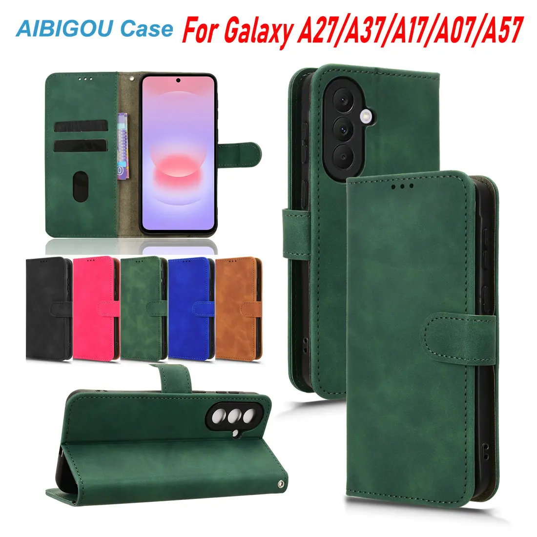 Für Samsung Galaxy A27 A57 A37 A17 A07 A18 A07 M47 Flip-Lederhülle Vintage Retro Brieftasche Buchhülle Vollständige Abdeckung A27 Handytaschen