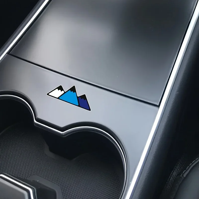 2Pcs Geometric Mountain Vinyl Stickers, Waterproof UV Resistant Decal for Car Motorcycle Laptop Decor, Holiday Gift
