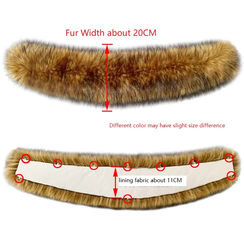 Winter Warm Faux Fur Collar Scarf Winter Fur Decor Thicken Down Coat Overcoat Hooded Collar Multicolor Fake Fur Scarf Decor